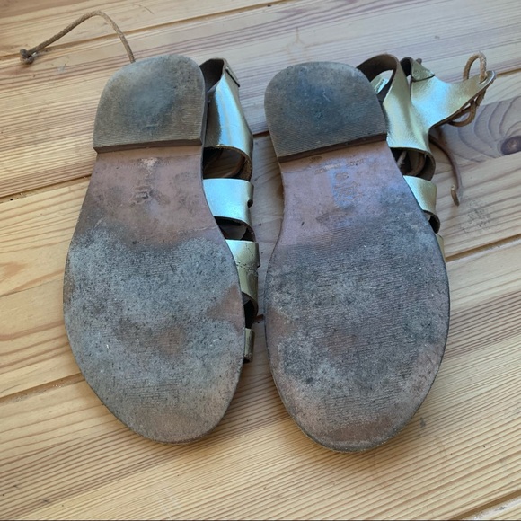 9 | Topshop Gold Gladiator Sandals - Picture 4 of 4